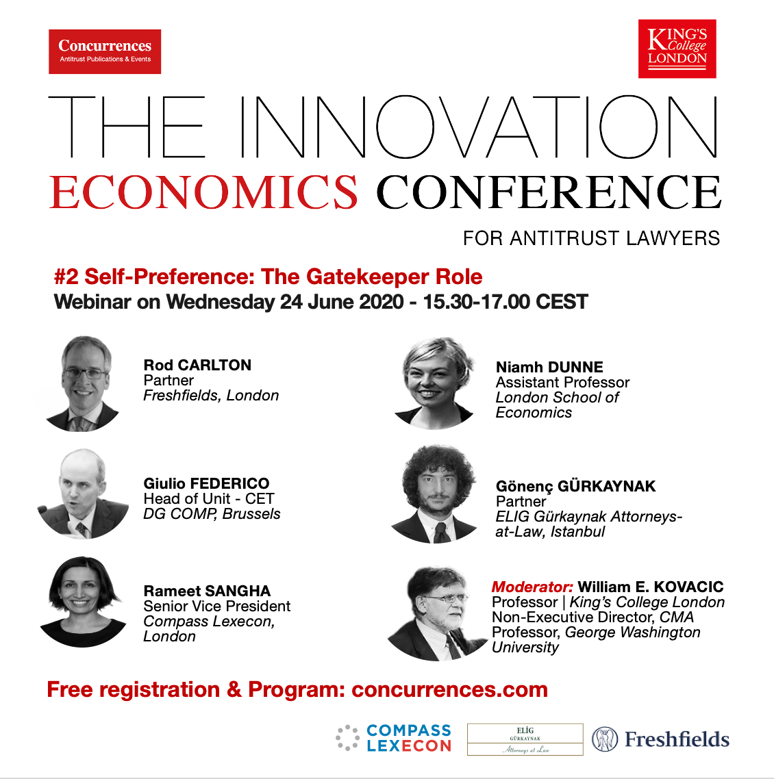 Mr. Gönenç Gürkaynak, our Founding Partner and head of competition law and regulatory team, will be speaking at a panel session entitled “Self-Preference: The Gatekeeper Role” at the upcoming Concurrences 4th Innovation Economics Conference to be held on Wednesday, June 24, 2020 at 15.30 (CEST).